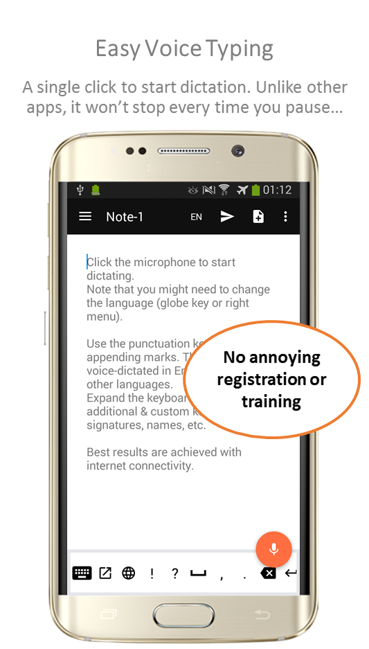 The features of one of the best speech to text app Speechnotes : Easy voice typing