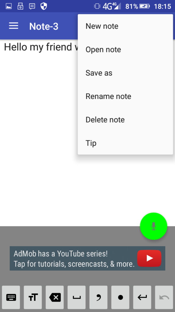 Voice Notebook Support for creating a new note anywhere, anytime